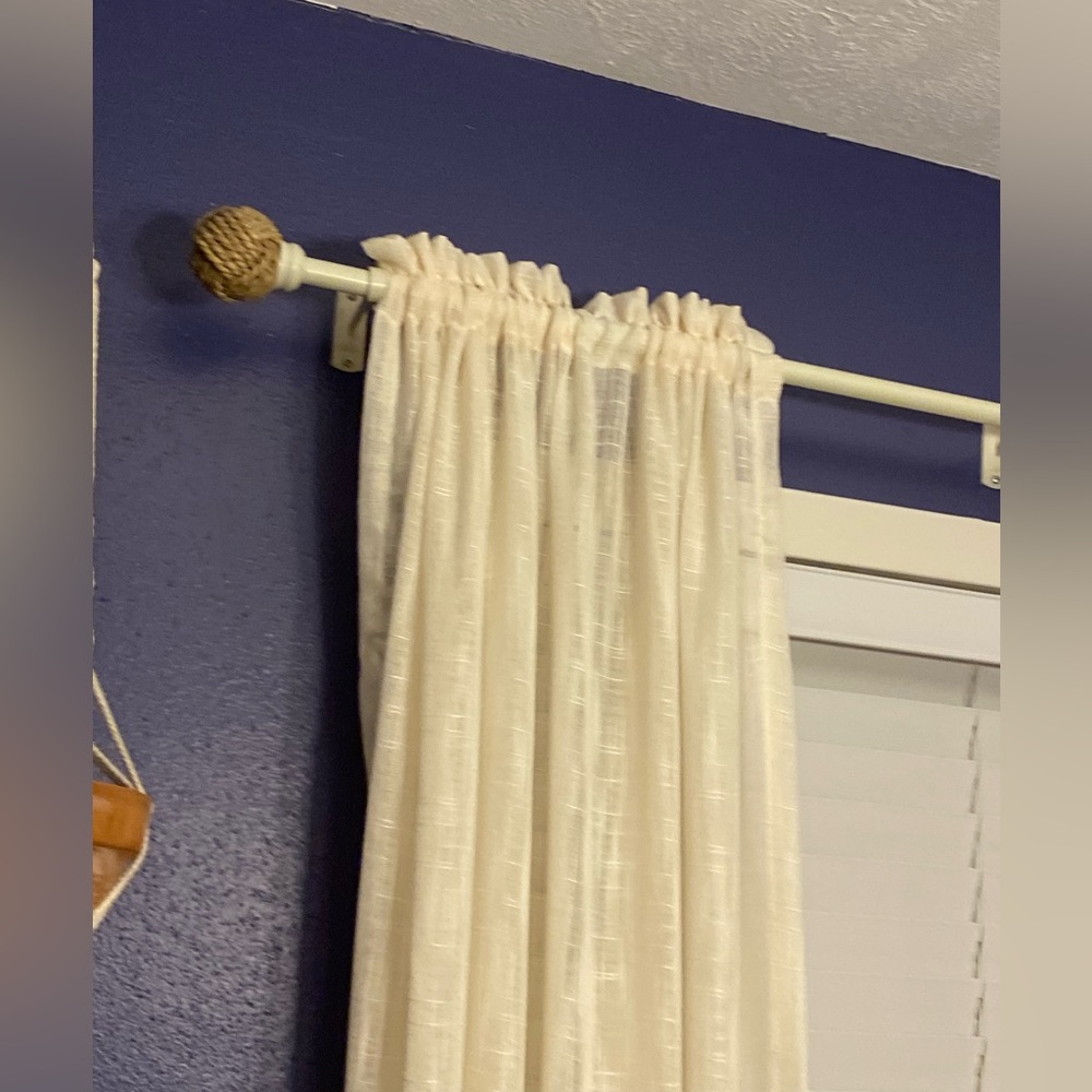 Semi sheer off white curtains (set of 4 panels) 82 inch long